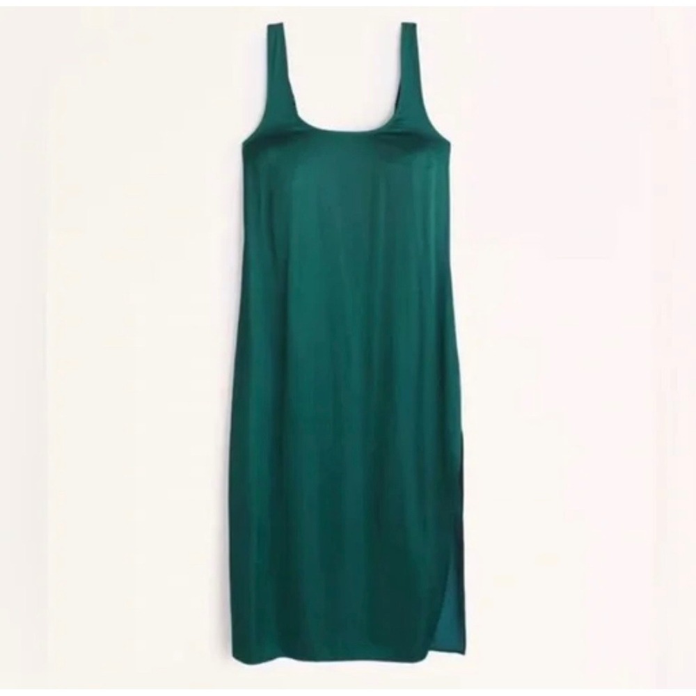 Abercrombie & Fitch Green Midi Slip Dress Sleeveless Cocktail Party Career Sz MP